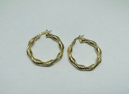 10K GOLD ROUND HOOP EARRINGS, WEIGHT: 2.9gm