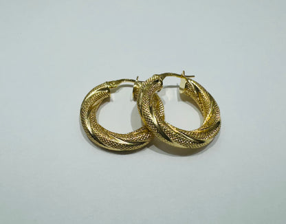 10K GOLD ROUND HOOP EARRINGS, WEIGHT: 2.7gm