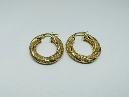 10K GOLD ROUND HOOP EARRINGS, WEIGHT: 2.7gm