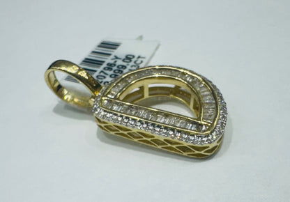 10K GOLD NATURAL DIAMOND INTIAL LETTER “D” PENDANT, 0.43CT