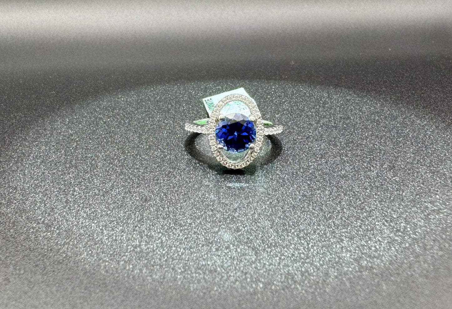 SILVER RING WITH TANZANITE STONE, SIZE: 7, WEIGHT: 4.1gm