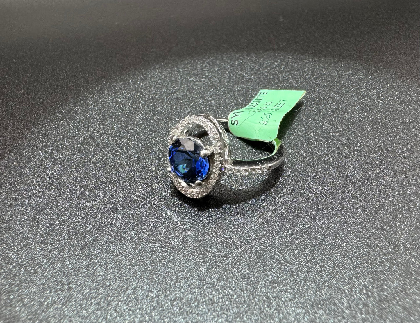 SILVER RING WITH TANZANITE STONE, SIZE: 7, WEIGHT: 4.1gm