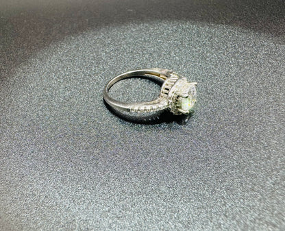 SILVER RING WITH SWAROVSKI STONES, SIZE: 6, WEIGHT: 3.2gm