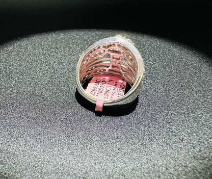 SILVER RING WITH CZ STONES 5CT, SIZE: 7, WEIGHT: 10.8gm