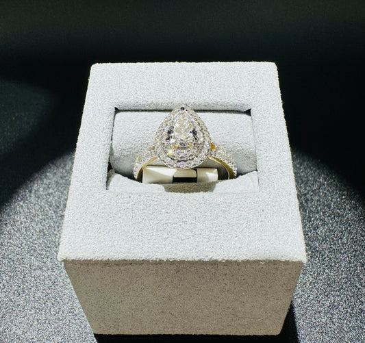 14K GOLD LAB GROWN DIAMOND RING-1.25CT