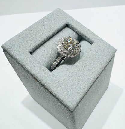 14K WHITE GOLD LAB GROWN DIAMOND RING-2.00Ct