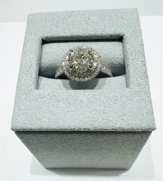 14K WHITE GOLD LAB GROWN DIAMOND RING-2.00Ct