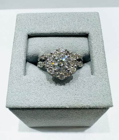 14K WHITE GOLD LAB GROWN DIAMOND BRIDAL SET RING-2.25CT