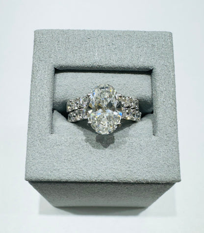 10K WHITE GOLD LAB GROWN DIAMOND BRIDAL SET RING-5.00CT