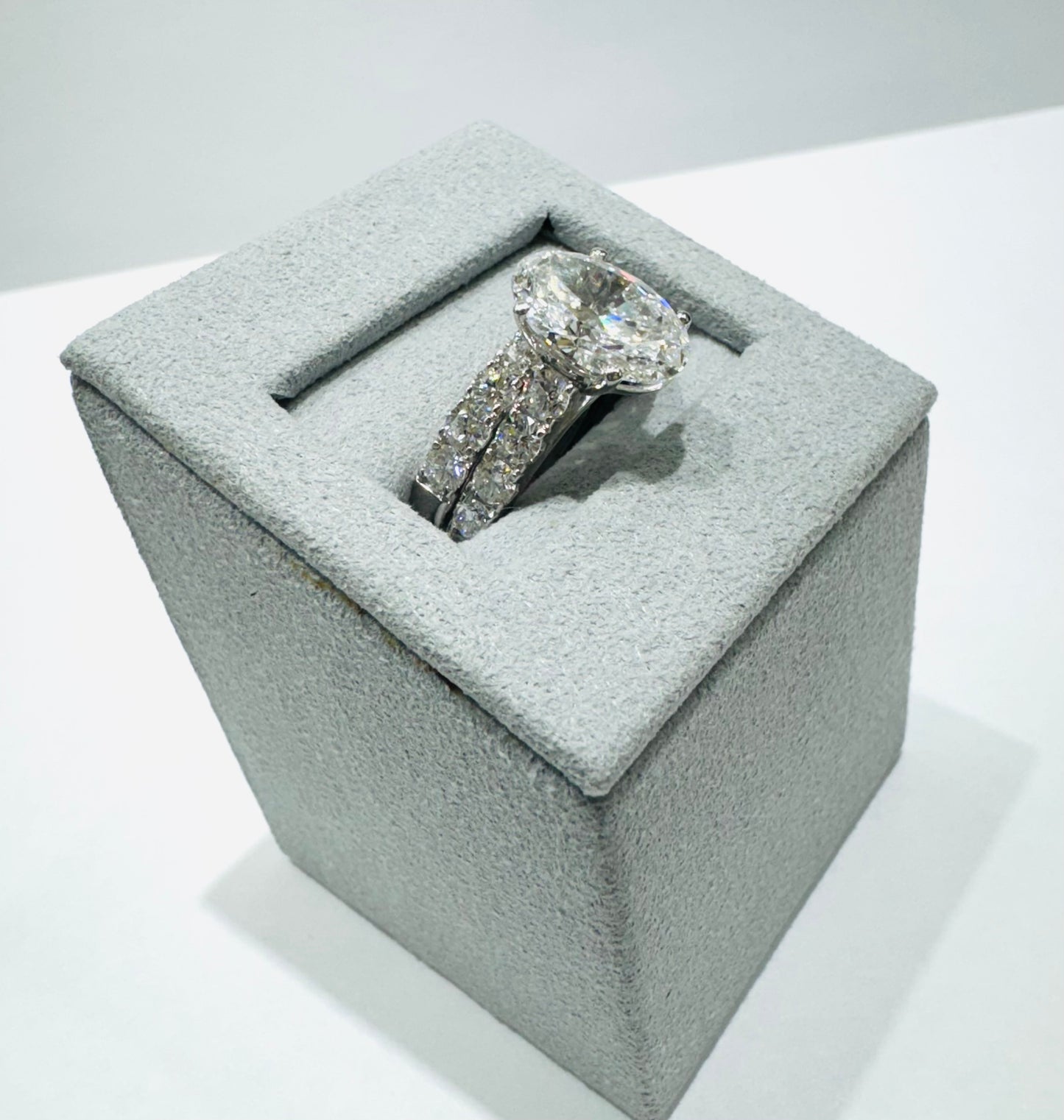 10K WHITE GOLD LAB GROWN DIAMOND BRIDAL SET RING-5.00CT