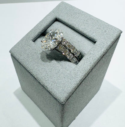 10K WHITE GOLD LAB GROWN DIAMOND BRIDAL SET RING-5.00CT