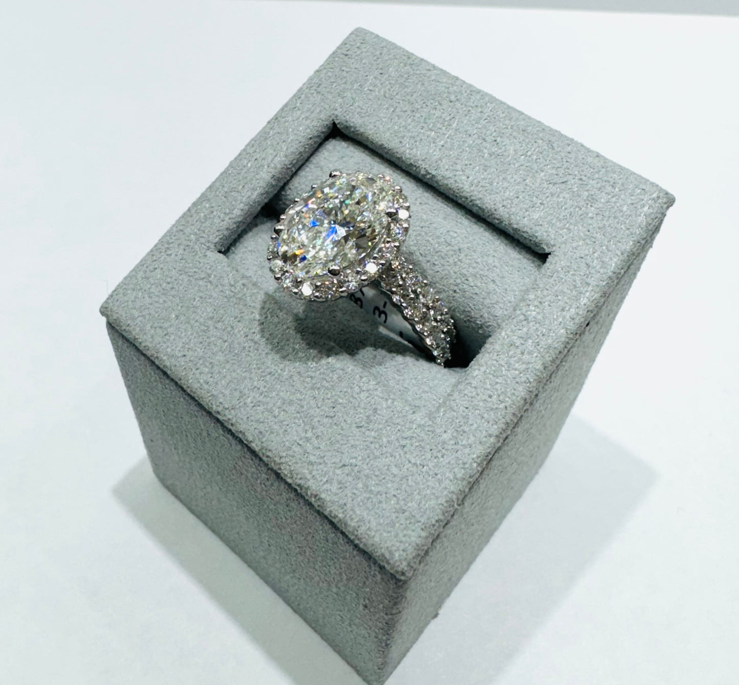 14K WHITE GOLD LAB GROWN DIAMOND BRIDAL SET RING-4.00CT