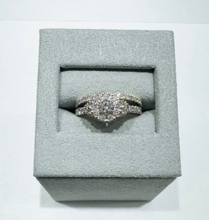 10K GOLD LAB GROWN DIAMOND BRIDAL SET RING-1.00CT