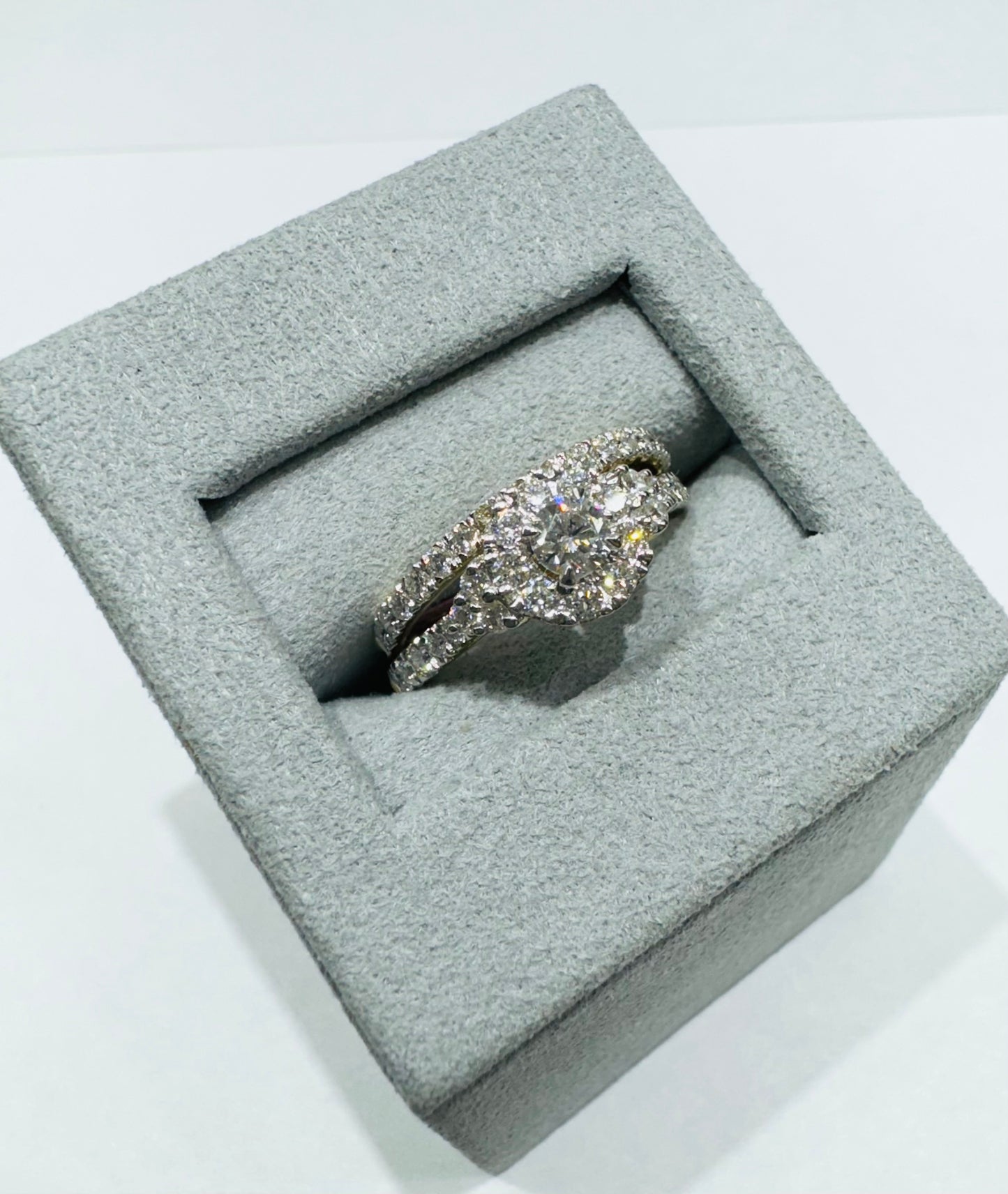 10K GOLD LAB GROWN DIAMOND BRIDAL SET RING-1.00CT