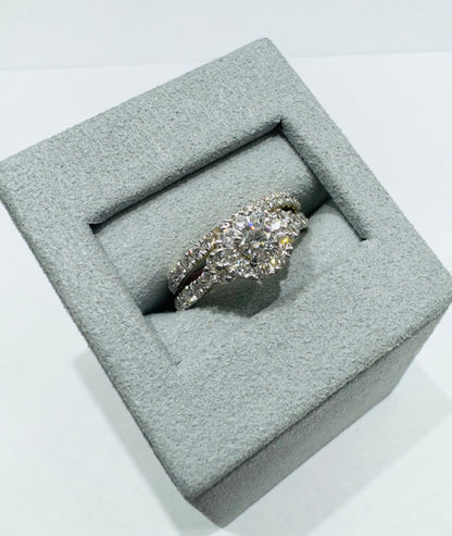 10K GOLD LAB GROWN DIAMOND BRIDAL SET RING-1.00CT