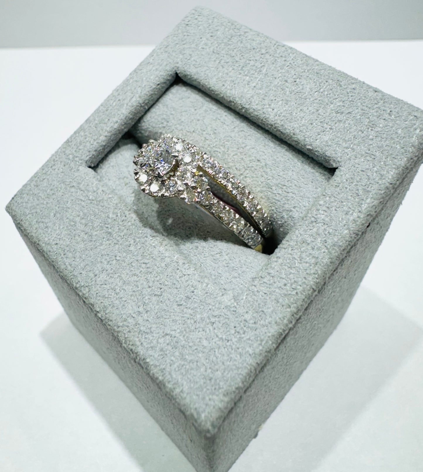 10K GOLD LAB GROWN DIAMOND BRIDAL SET RING-1.00CT