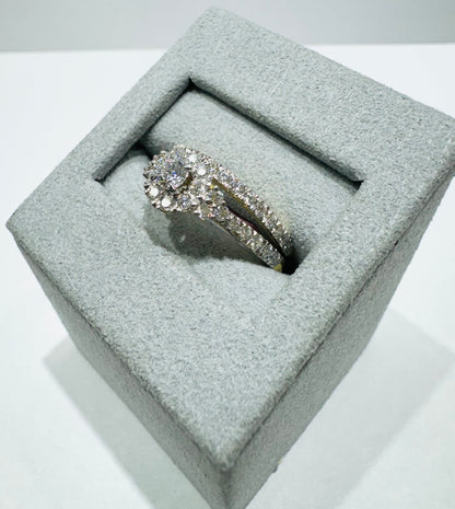 10K GOLD LAB GROWN DIAMOND BRIDAL SET RING-1.00CT