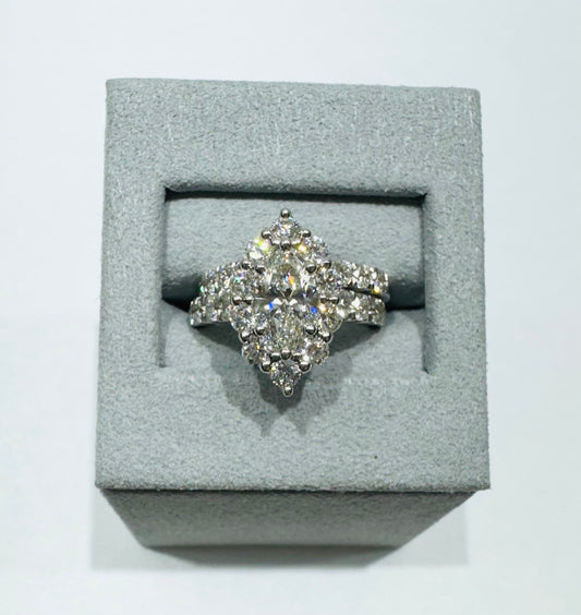 14K WHITE GOLD LAB GROWN DIAMOND BRIDAL SET RING-3CT