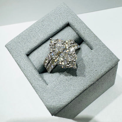 14K WHITE GOLD LAB GROWN DIAMOND BRIDAL SET RING-3CT