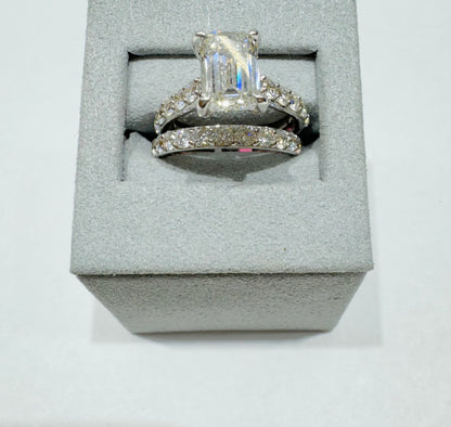 14K WHITE GOLD LAB GROWN DIAMOND, BRIDAL SET RING-5.00CT