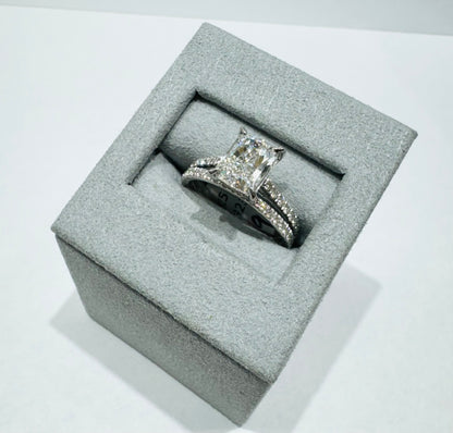 14K WHITE GOLD LAB GROWN DIAMOND, BRIDAL SET RING-2.50CT