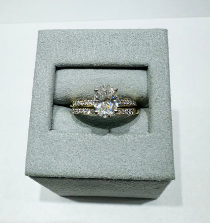 10K GOLD LAB GROWN DIAMOND BRIDAL SET RING-1.28CT