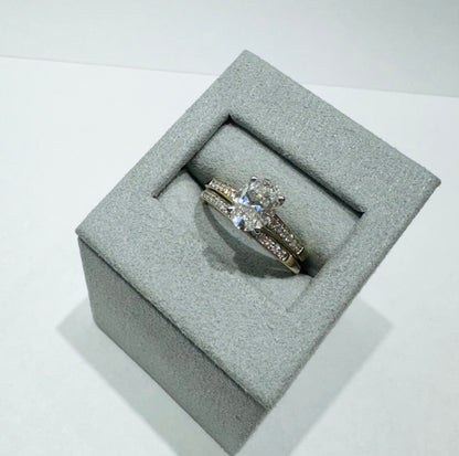 10K GOLD LAB GROWN DIAMOND BRIDAL SET RING-1.28CT