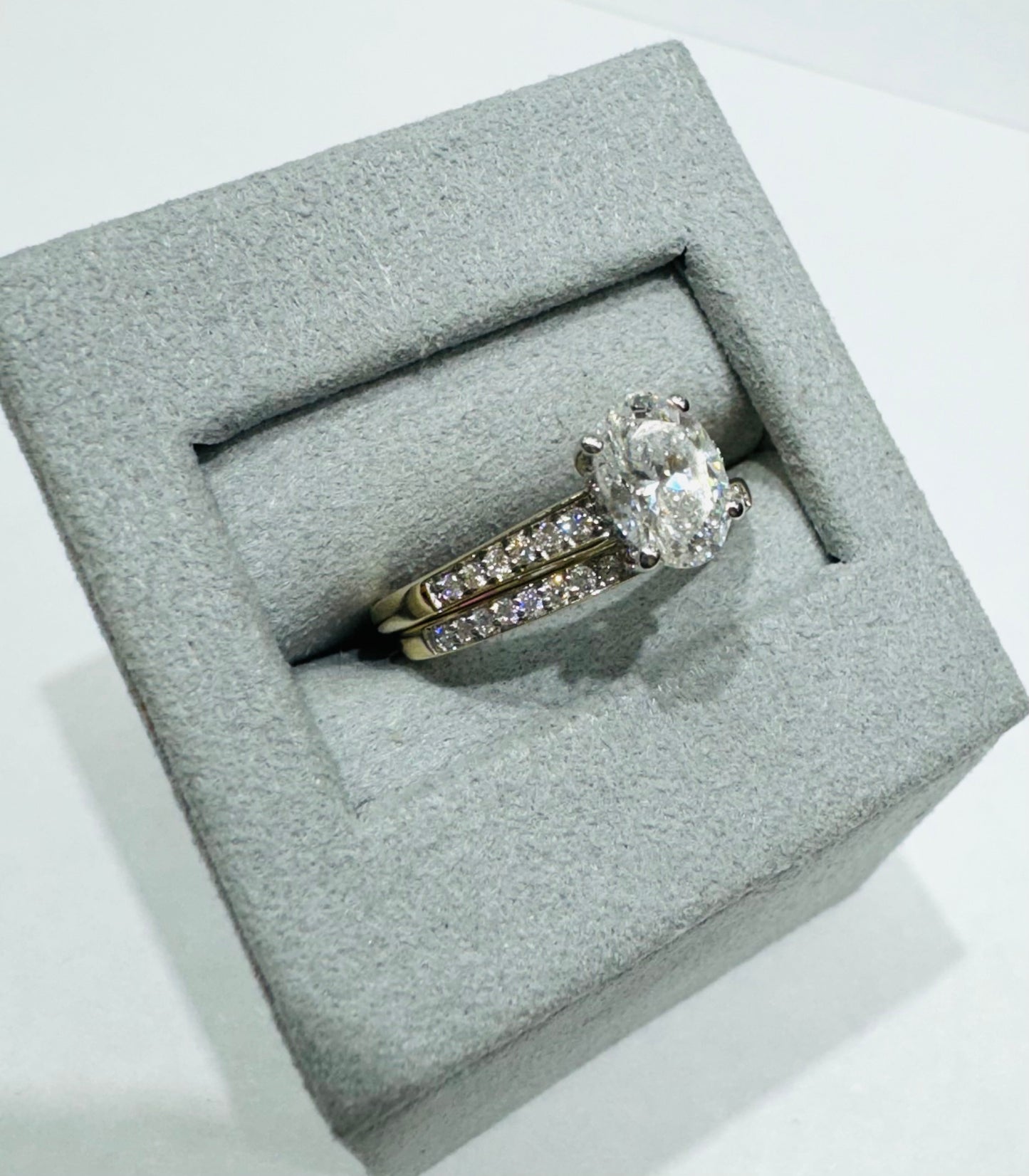 10K GOLD LAB GROWN DIAMOND BRIDAL SET RING-1.28CT