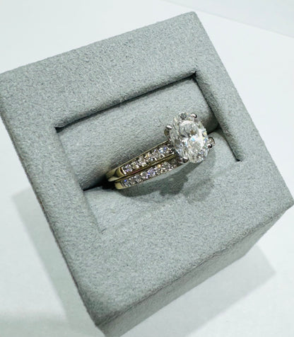 10K GOLD LAB GROWN DIAMOND BRIDAL SET RING-1.28CT
