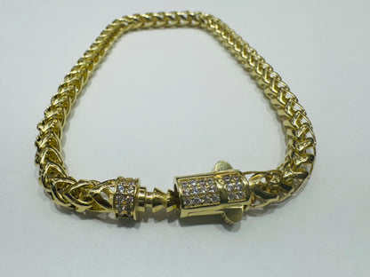 10K GOLD FRANCO LINK BRACELET 8.5”, WEIGHT: 12.4gm