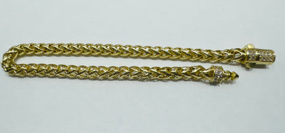 10K GOLD FRANCO LINK BRACELET 8.5”, WEIGHT: 12.4gm
