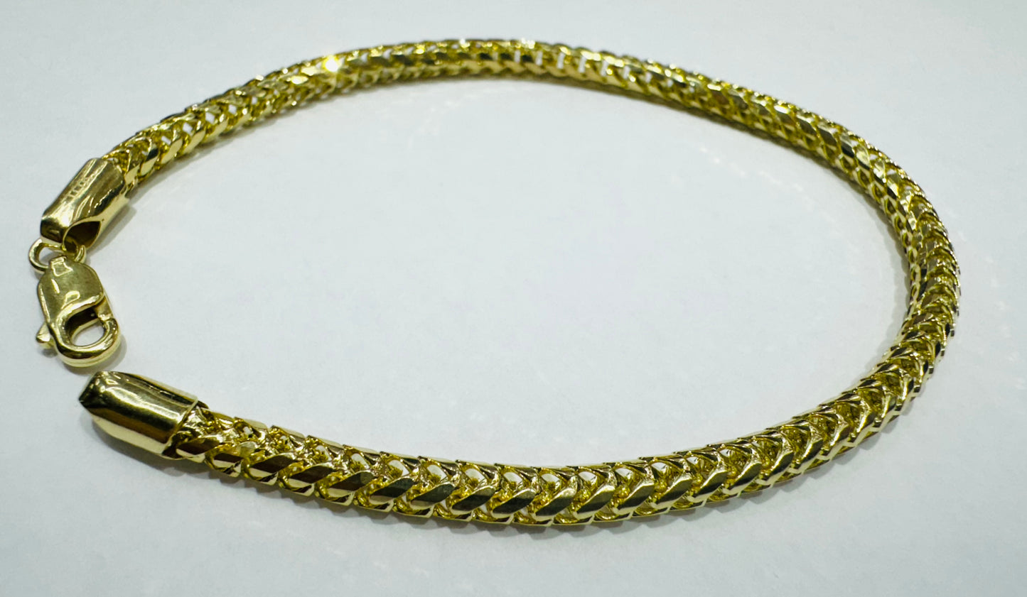 10K GOLD FRANCO LINK BRACELET 8”, WEIGHT: 11.8gm
