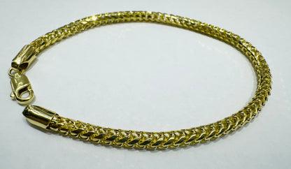 10K GOLD FRANCO LINK BRACELET 8”, WEIGHT: 11.8gm