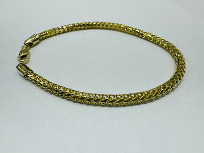 10K GOLD FRANCO LINK BRACELET 8”, WEIGHT: 11.8gm