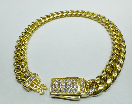 10K GOLD HOLLOW MIAMI CUBAN BRACELET 9” WEIGHT: 11gm