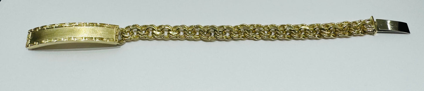 10K GOLD SEMI SOLID CHINO LINK BRACELET 9” WEIGHT: 26gm