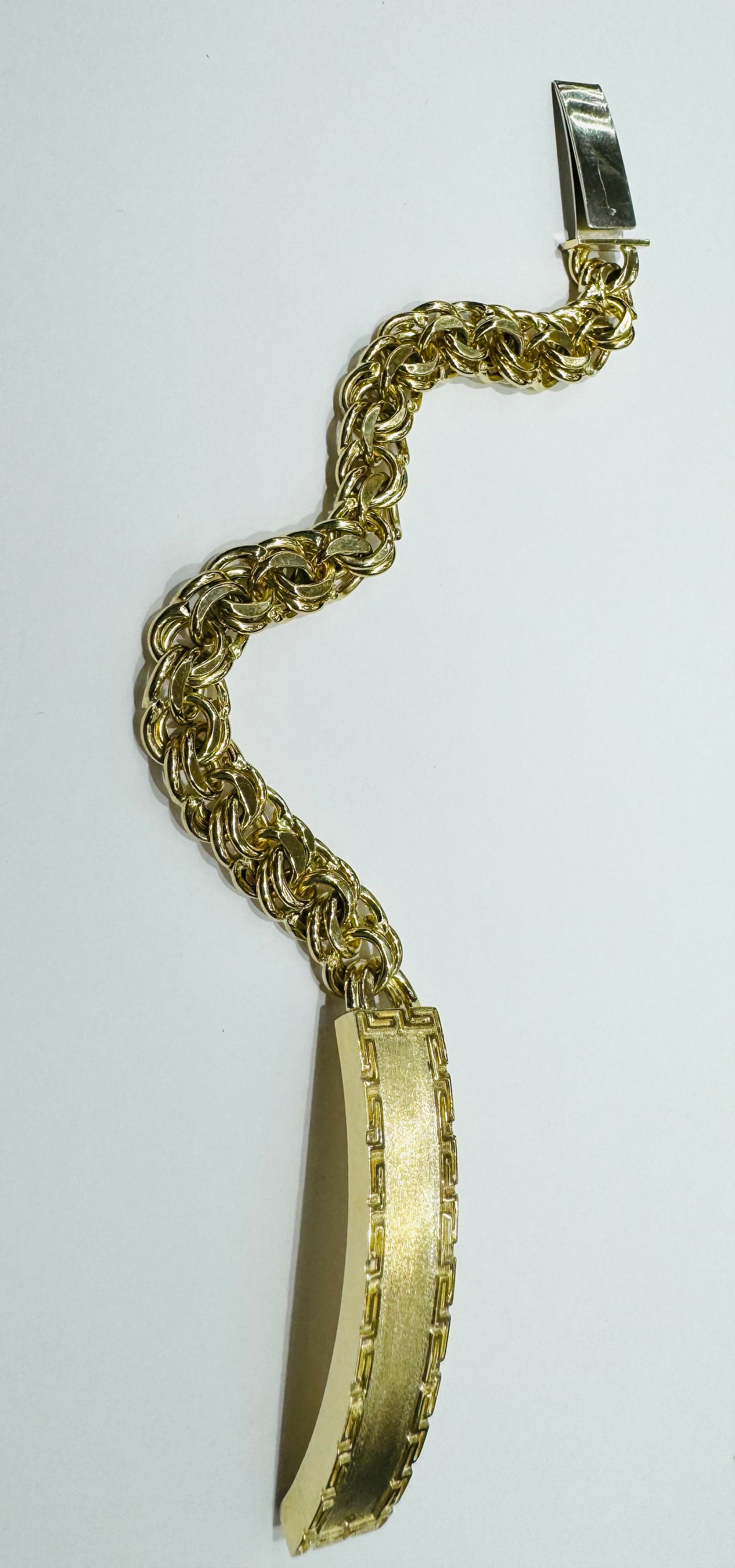 10K GOLD SEMI SOLID CHINO LINK BRACELET 9” WEIGHT: 26gm
