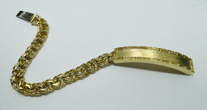 10K GOLD SEMI SOLID CHINO LINK BRACELET 9” WEIGHT: 26gm