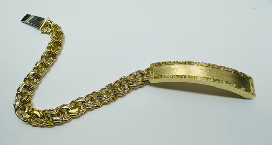 10K GOLD SEMI SOLID CHINO LINK BRACELET 9” WEIGHT: 26gm