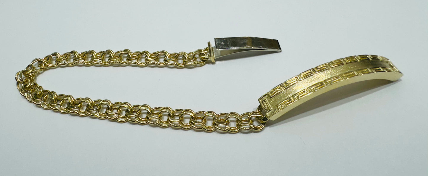 10K GOLD SEMI SOLID CHINO LINK BRACELET 9” WEIGHT: 10gm