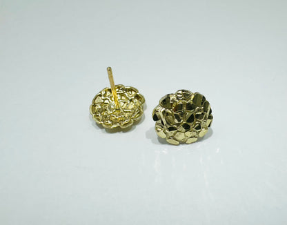 10K GOLD ROUND NUGGET EARRINGS