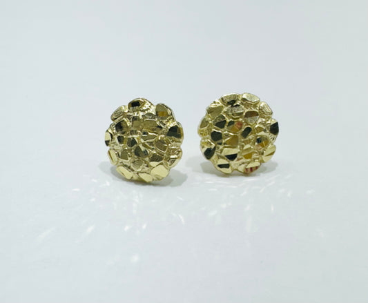 10K GOLD ROUND NUGGET EARRINGS