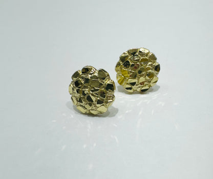 10K GOLD ROUND NUGGET EARRINGS