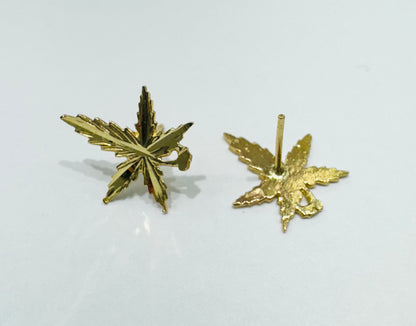 10K GOLD LEAF EARRINGS