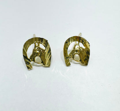 10K GOLD HORSE SHOE EARRINGS