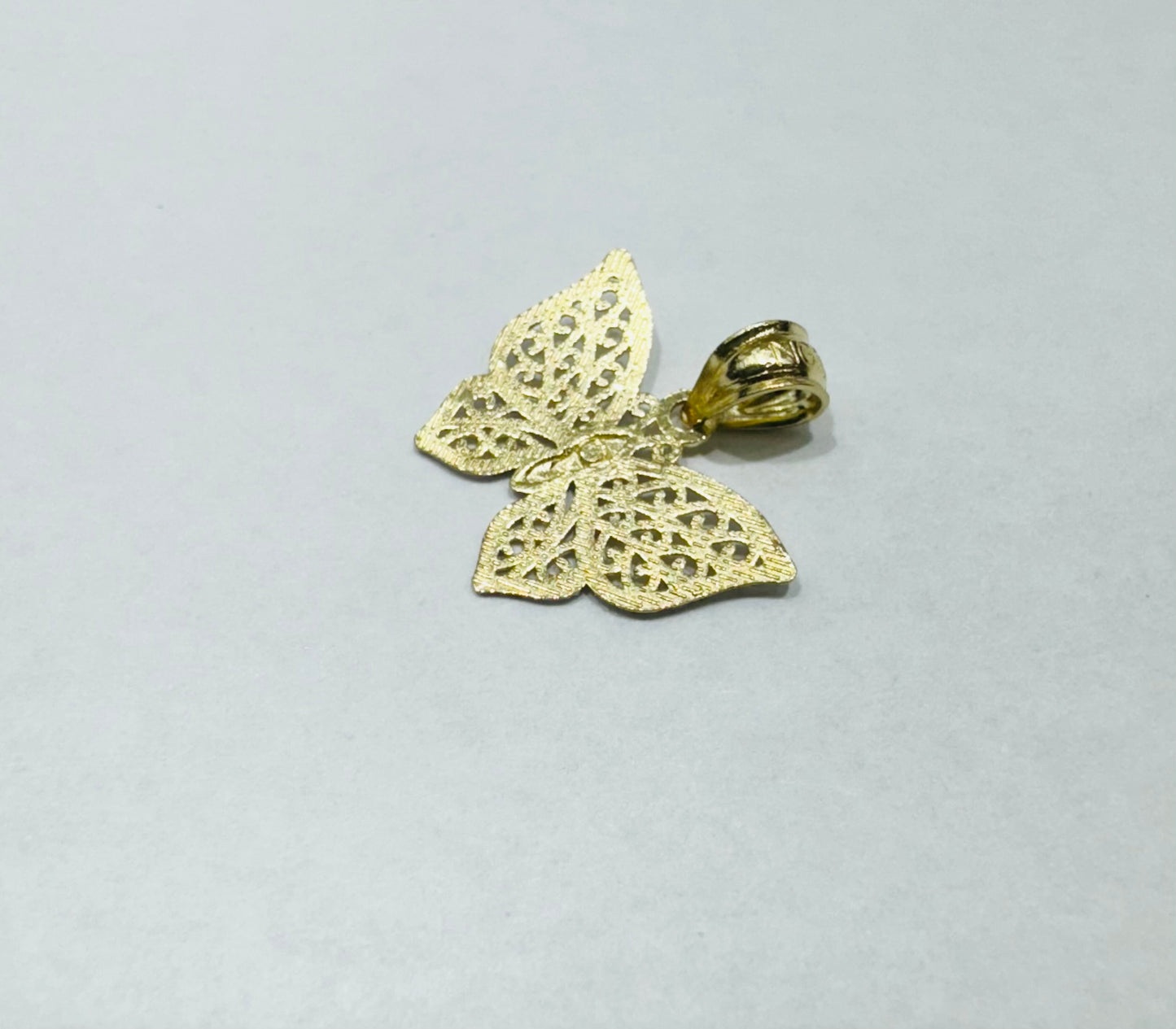 10K GOLD TWO TONE BUTTERFLY PENDANT