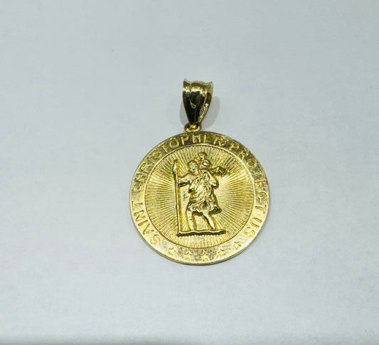 10K GOLD SAINT CHRISTOPHER PENDANT