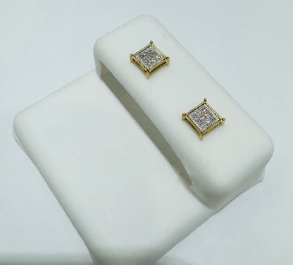 10K GOLD NATURAL DIAMOND EARRINGS, 0.06CT