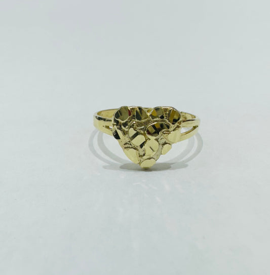 10K GOLD HEART RING, SIZE: 7