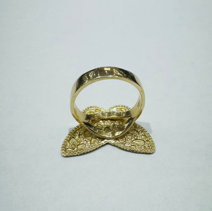 10K GOLD NUGGET BUTTERFLY RING, SIZE: 6, WEIGHT: 4.1gm